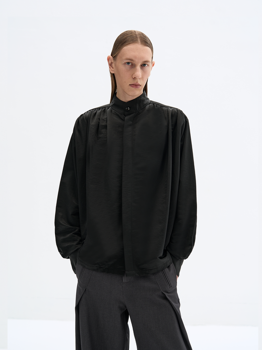 WATERFALL DRAPE SILK SHIRT