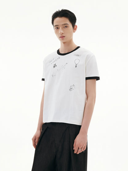 SILVER GRAPHIC PAINTED TEE