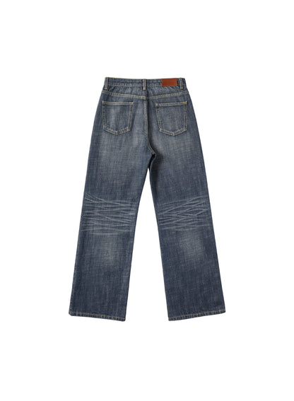 COARSE SLUB STRAIGHT LEG JEANS