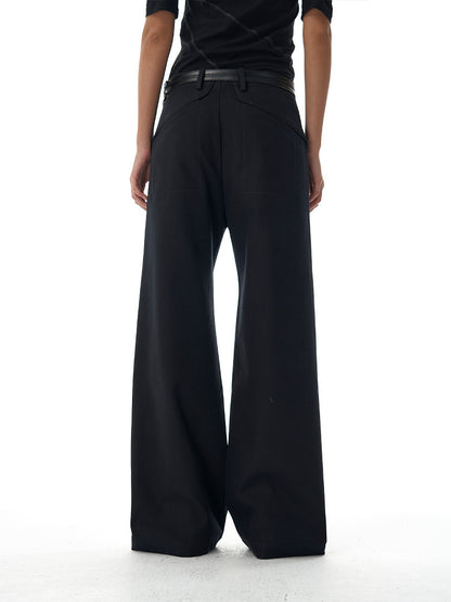 TENCEL A LINE FLARED TROUSERS