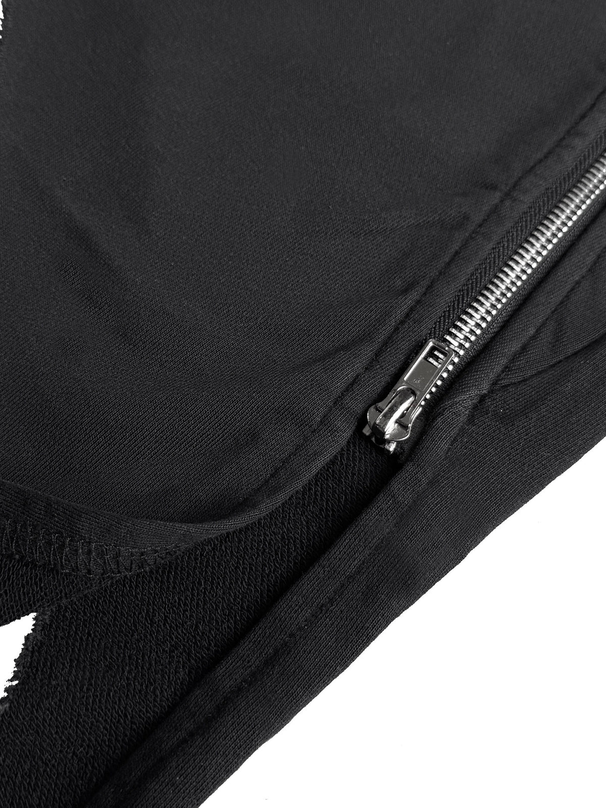 SALT SPRAYED RIVETED SLANT HEM HOODIE