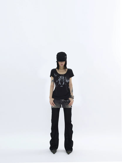 PUNK GRAFFITI TIE WAIST TEE