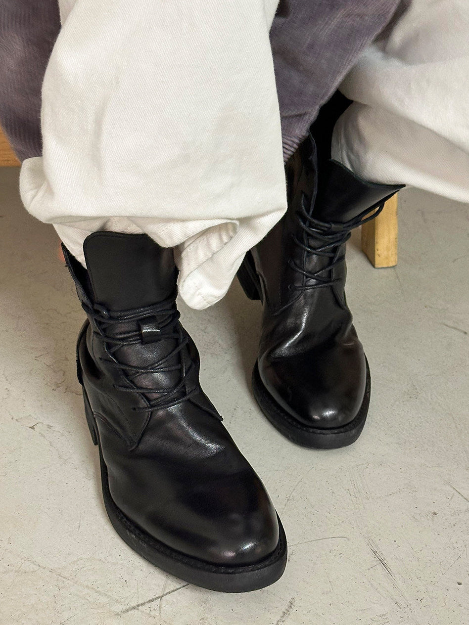 KNIGHT WASHED LACE-UP STREET BOOTS