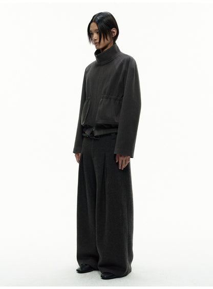 VERTICAL STRIPE WAIST LENGTH JACKET
