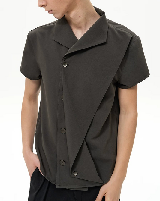 DARK ASH PLEATED SHIRT