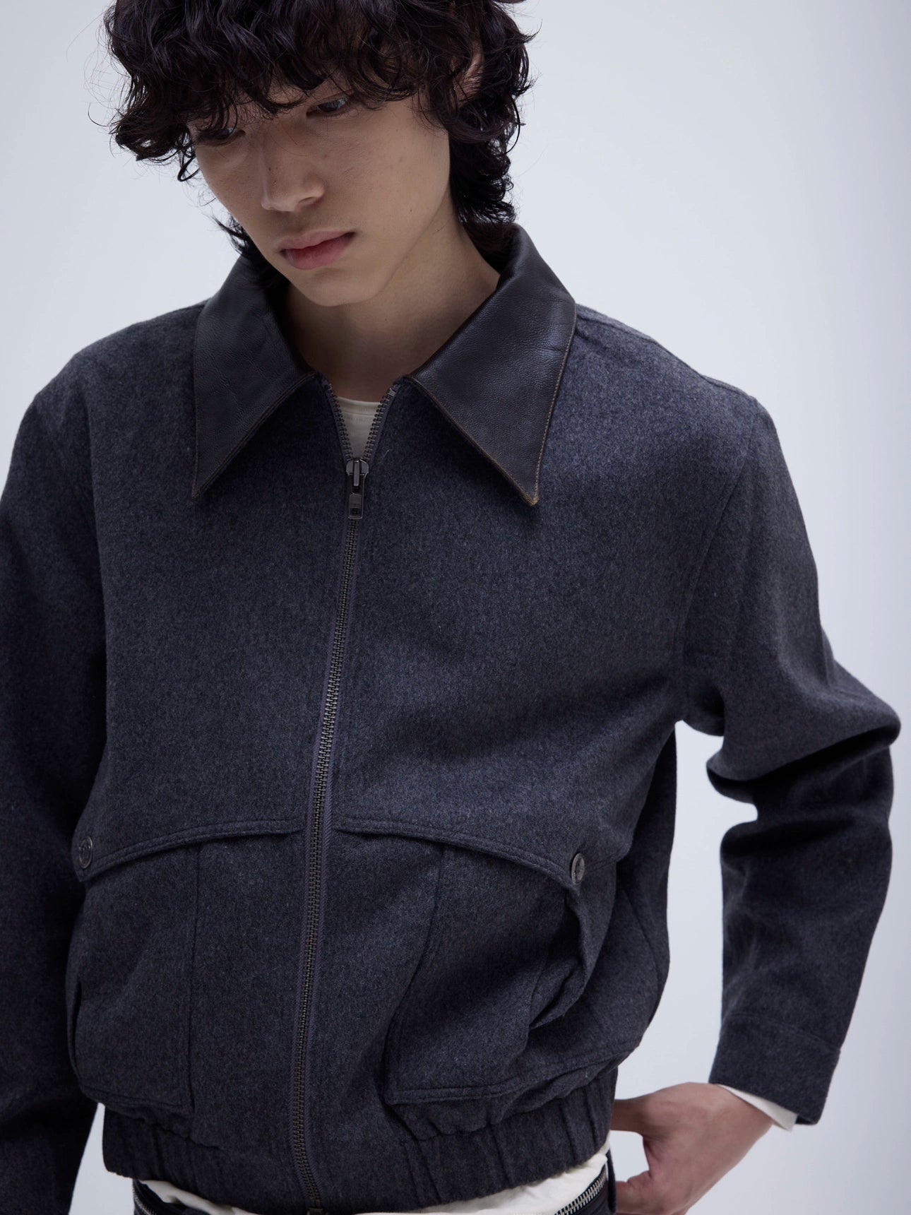 PATCHWORK WOOLEN SHORT JACKET