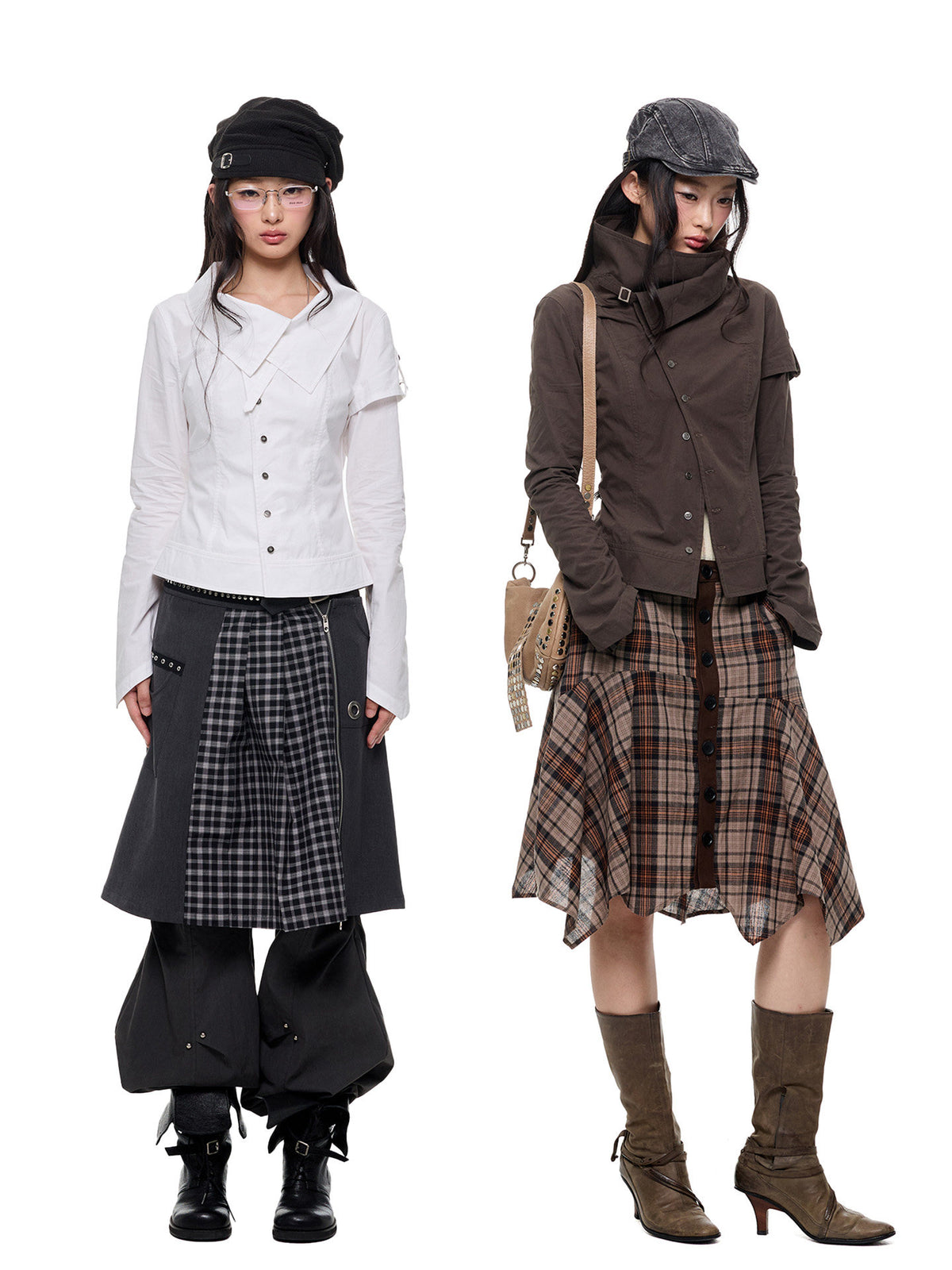 TAILORED DIAGONAL STAND COLLAR JACKET
