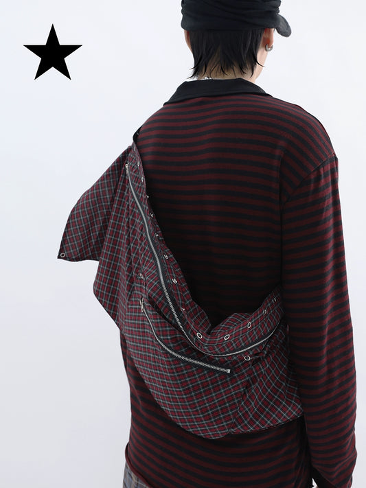 LAYERED CHECK WAIST BAG