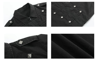 EPAULETTE RIVET ZIP TOP