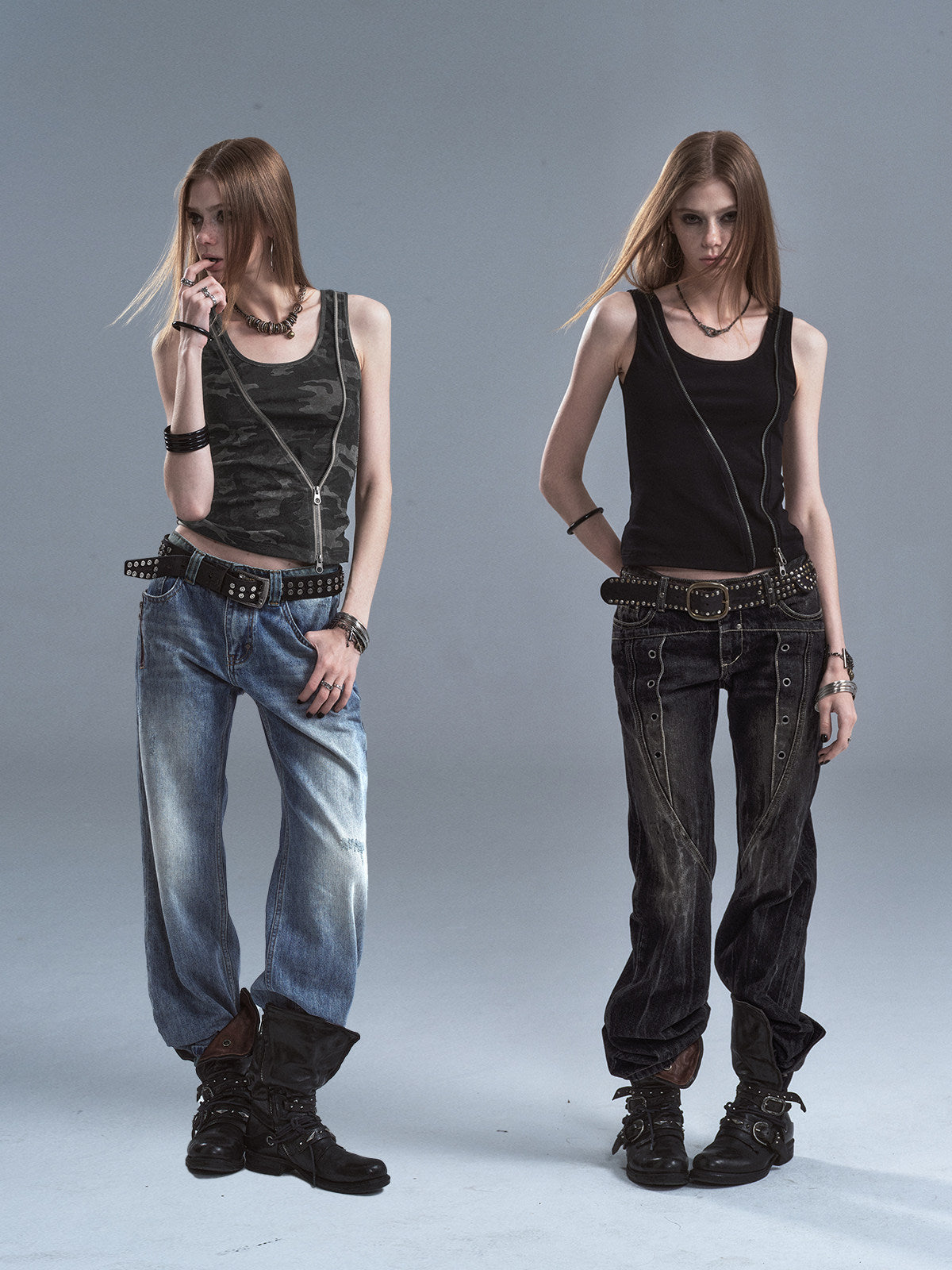 DARK CAMOUFLAGE DOUBLE ZIP TANK