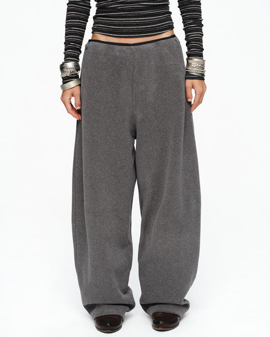 CURVED FLEECE TROUSER PANTS