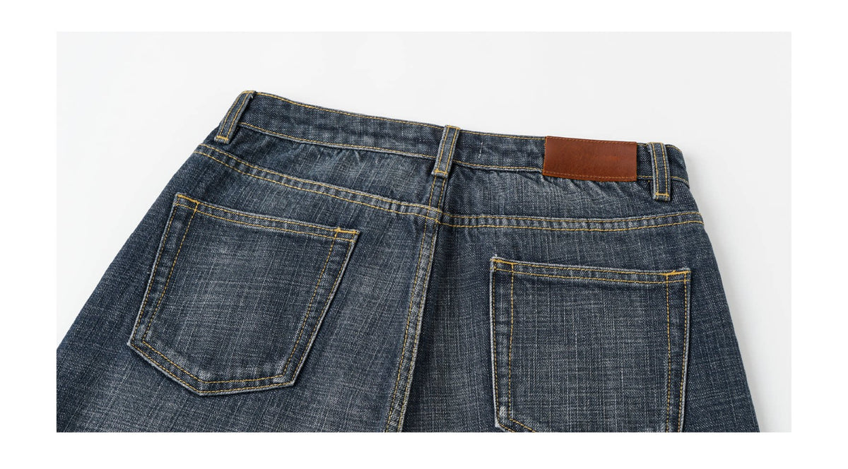 COARSE SLUB STRAIGHT LEG JEANS