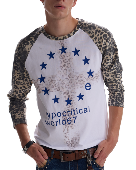LEOPARD RAGLAN FONT LONG SLEEVE