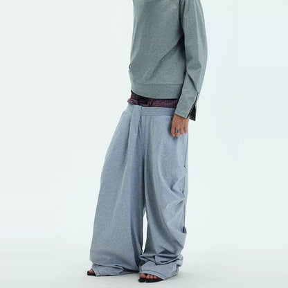ASYMMETRIC DRAPE BAGGY SWEATPANTS