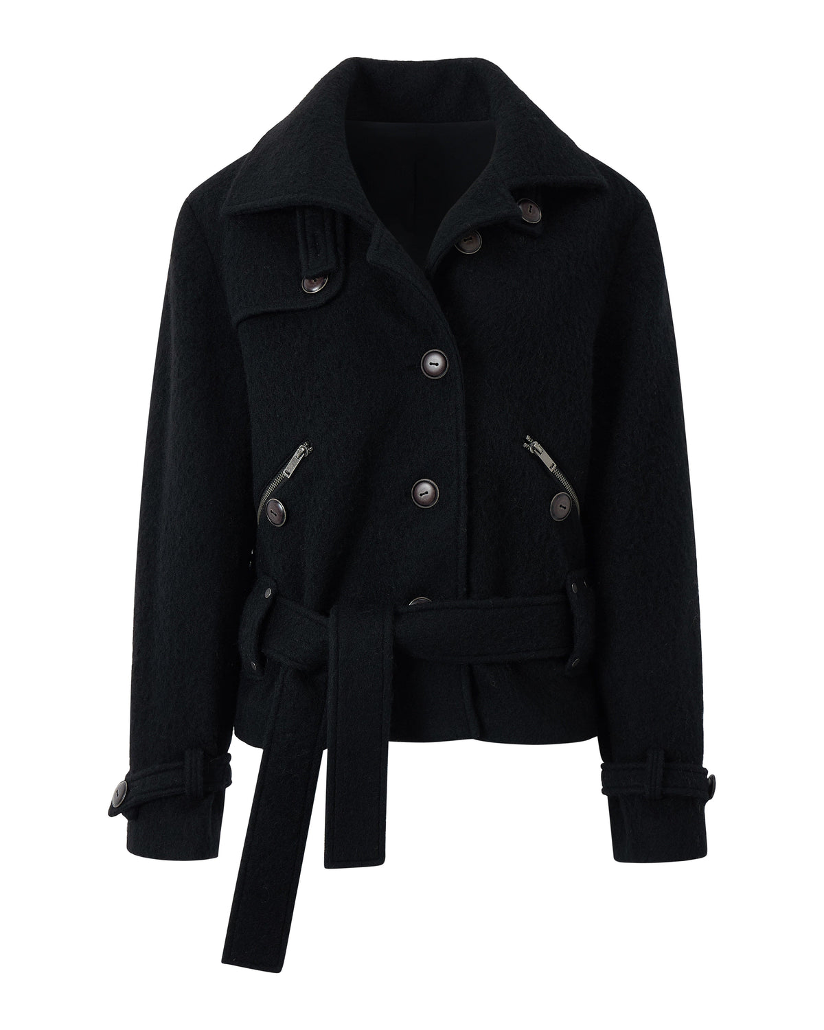 HEAVY WOOL HIGH COLLAR JACKET