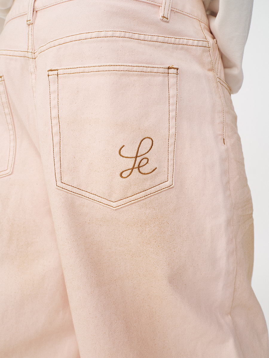 STAINED PINK DENIM PANTS