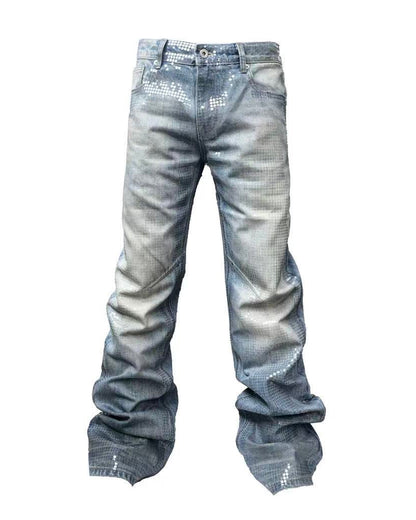WATER SHINE WASHED BLUE JEANS