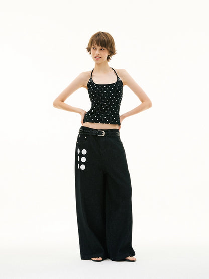 LOOSE DOT PRINT JEANS
