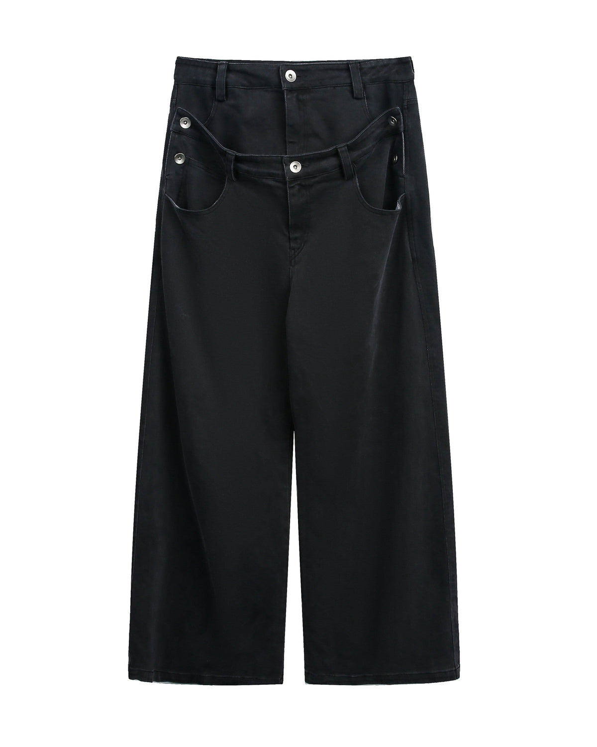 DOUBLE WAIST STRAIGHT CUT JEANS