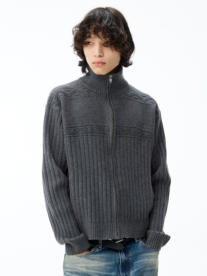 JACQUARD HEAVY WOOL SWEATER