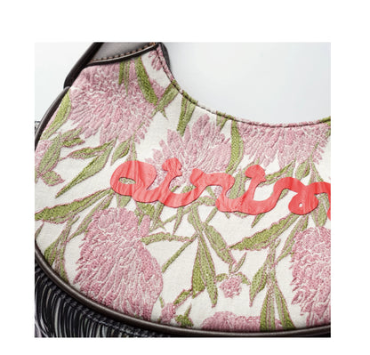 JACQUARD TASSEL MINI SADDLE BAG