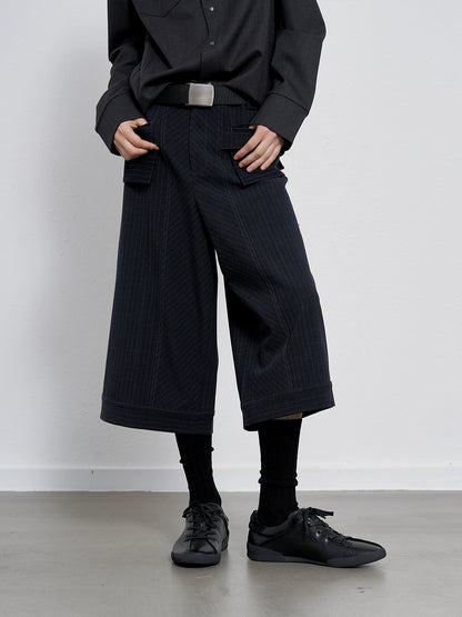 STRIPED LUXURY CROPPED PANTS