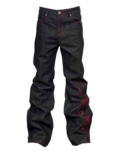 13OZ ASIA FLORAL BOOTCUT DENIM