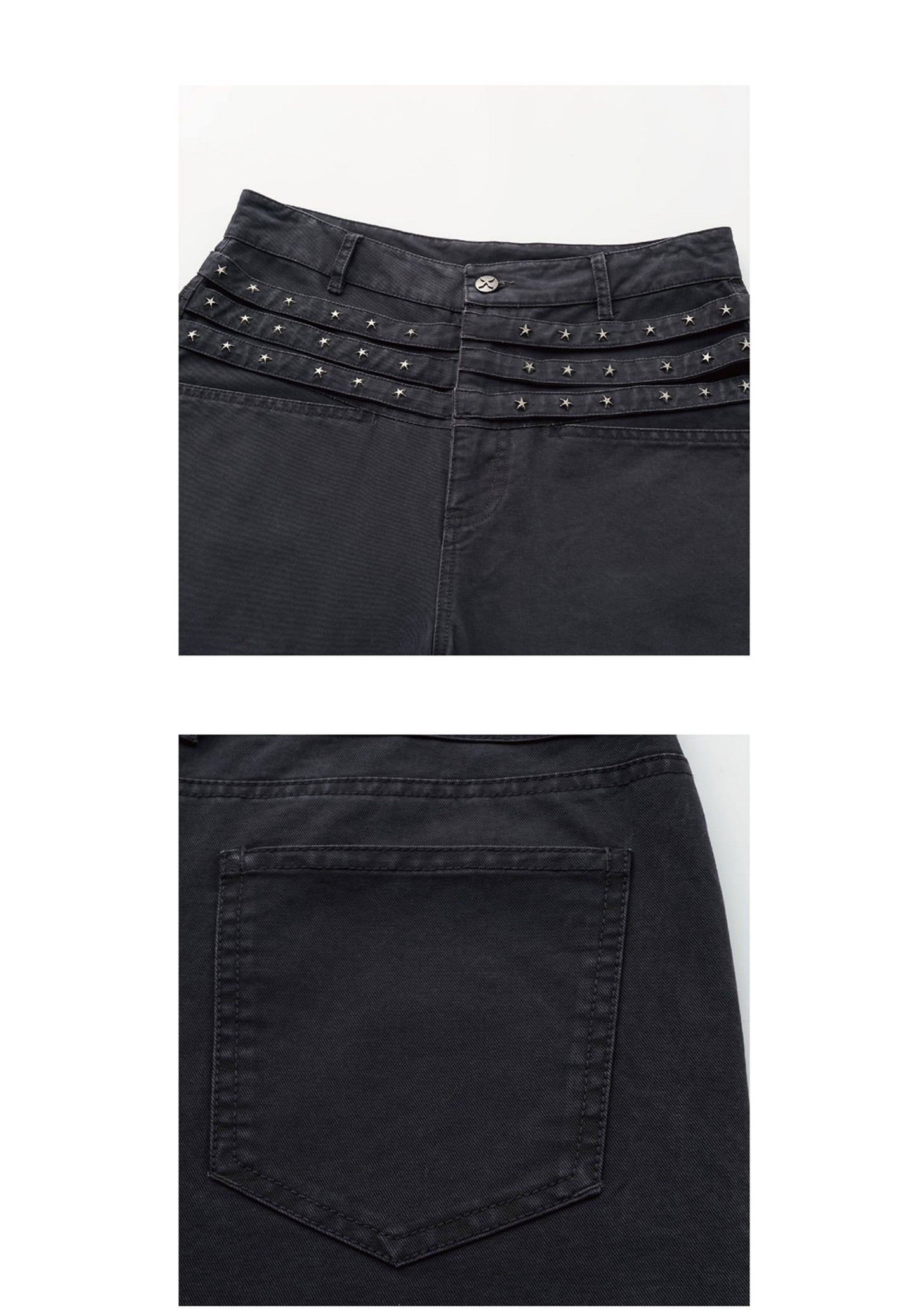 STUDDED WIDE LEG CARGO PANTS