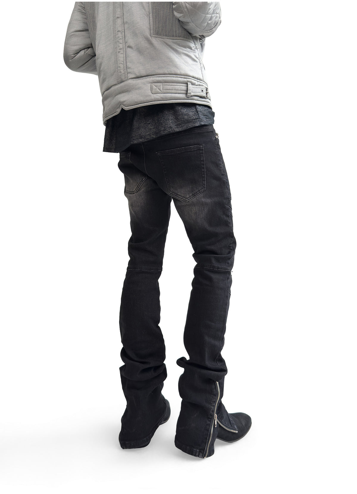 MULTI PANEL ANKLE ZIP JEANS