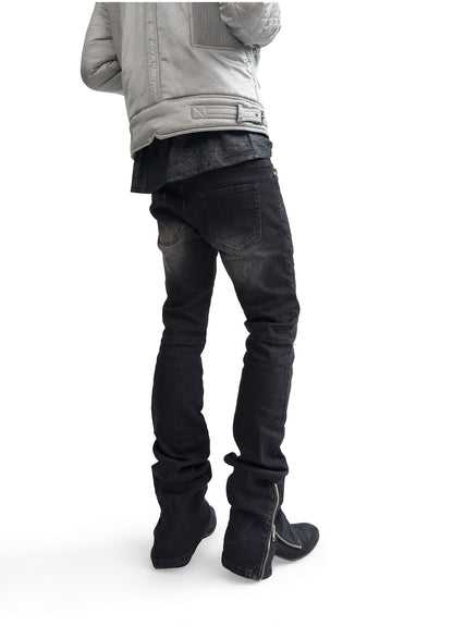MULTI PANEL ANKLE ZIP JEANS