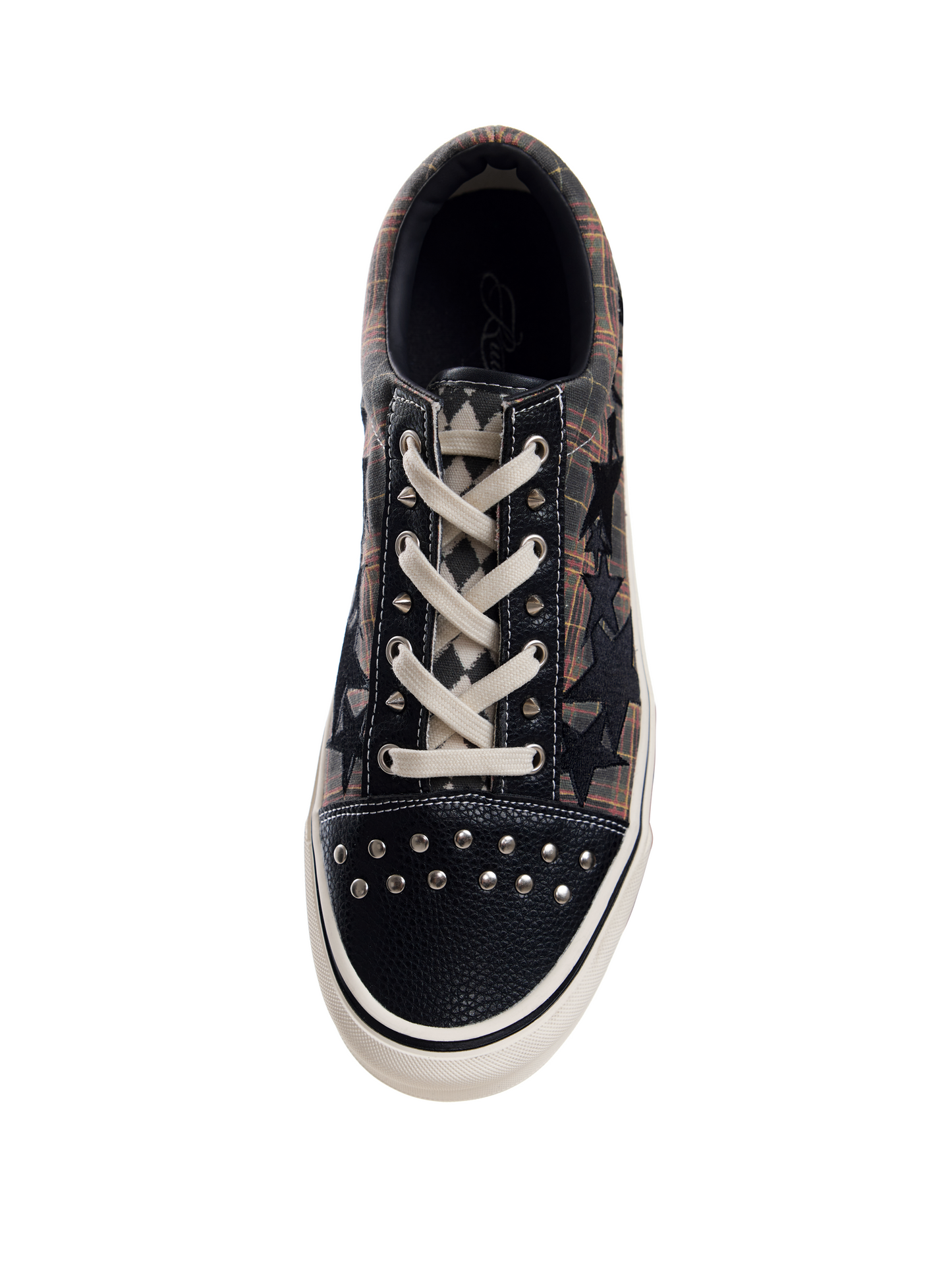 UNDERGROUND STUDDED PLAID SNEAKERS