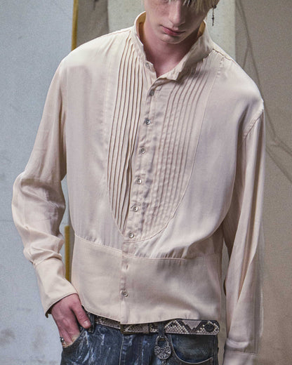 VICTORIAN COURT PLEATED CUPRO SHIRT