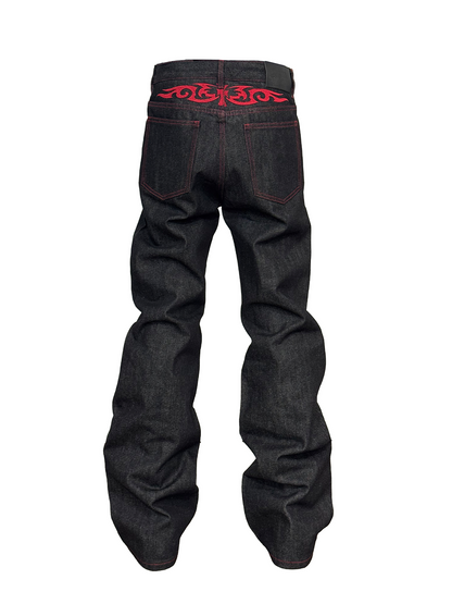 13OZ ASIA FLORAL BOOTCUT DENIM