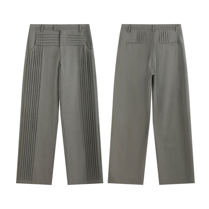 ROCK GREY STRAIGHT LEG TROUSERS