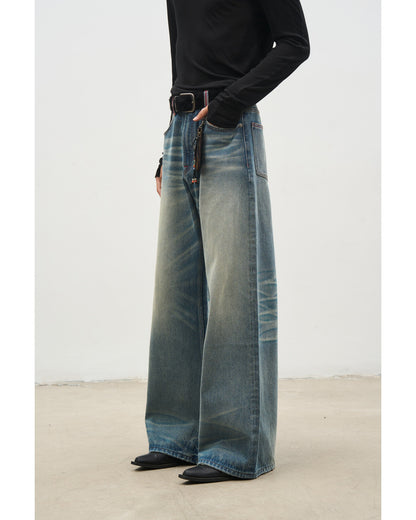 ICE BLUE WHISKER WIDE JEANS