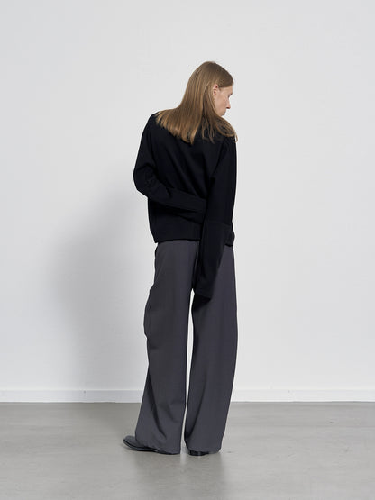 LIME SIDE PLEATED STRAIGHT PANTS