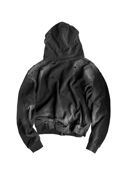 FADED BLACK RUNE HOODED SWEATSHIRT