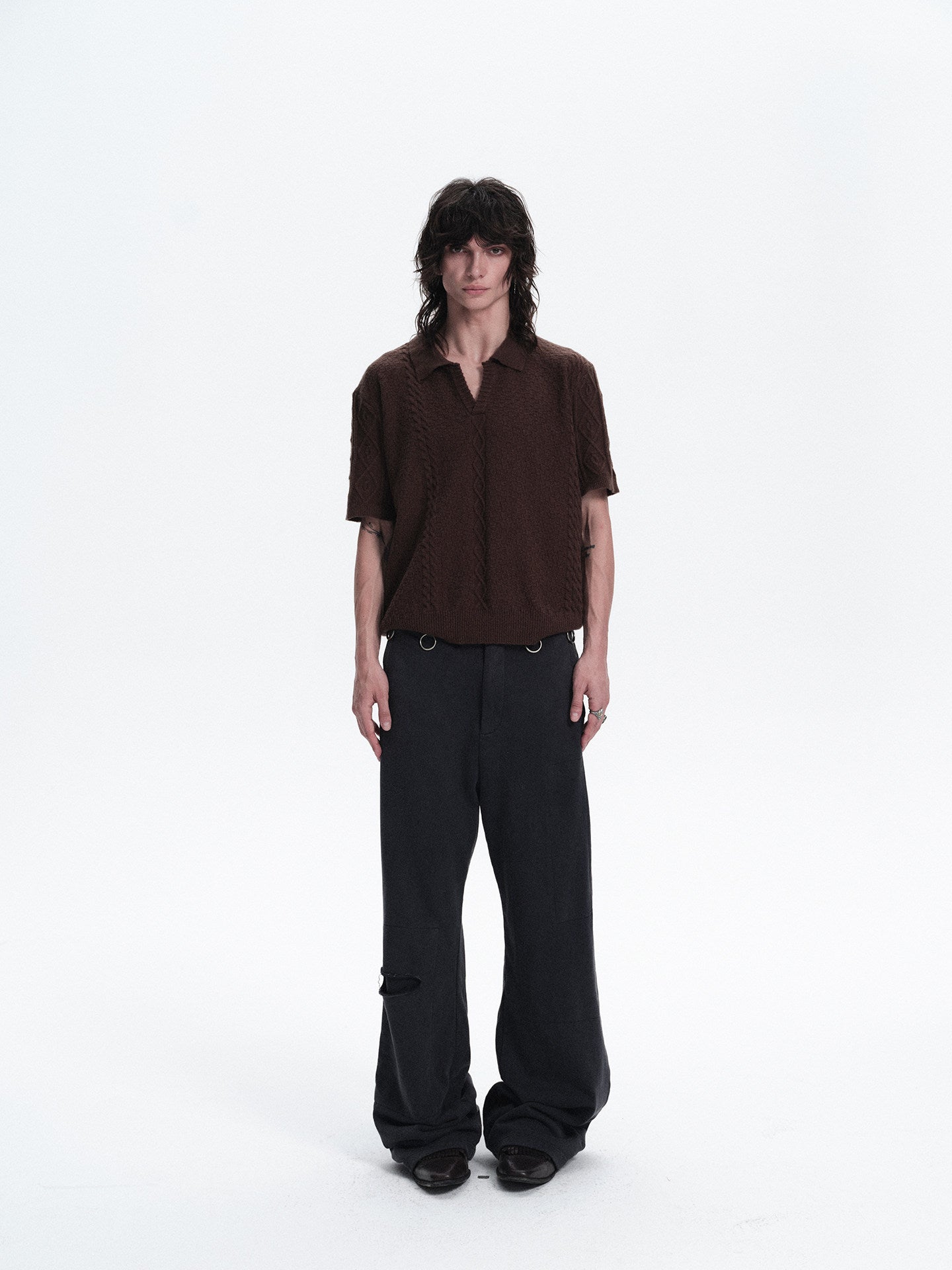WASHED CONTRAST STITCH SWEATPANTS