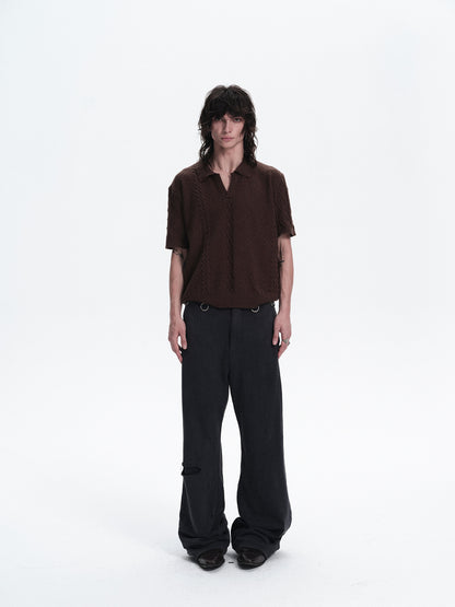 WASHED CONTRAST STITCH SWEATPANTS