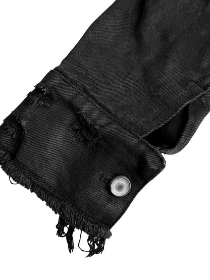 WAXED EROSION DENIM JACKET
