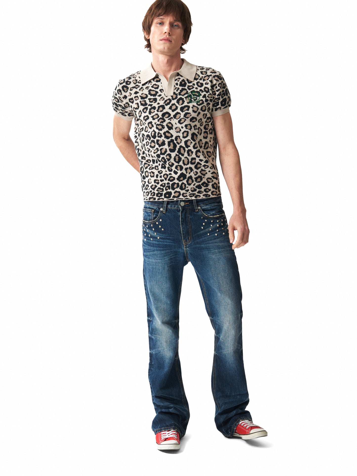 Y2K LEOPARD SHORT SLEEVE POLO