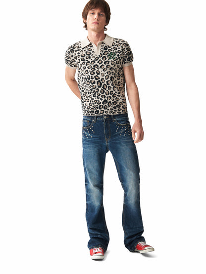 Y2K LEOPARD SHORT SLEEVE POLO
