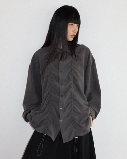 DRAWSTRING LOOSE SHIRT JACKET
