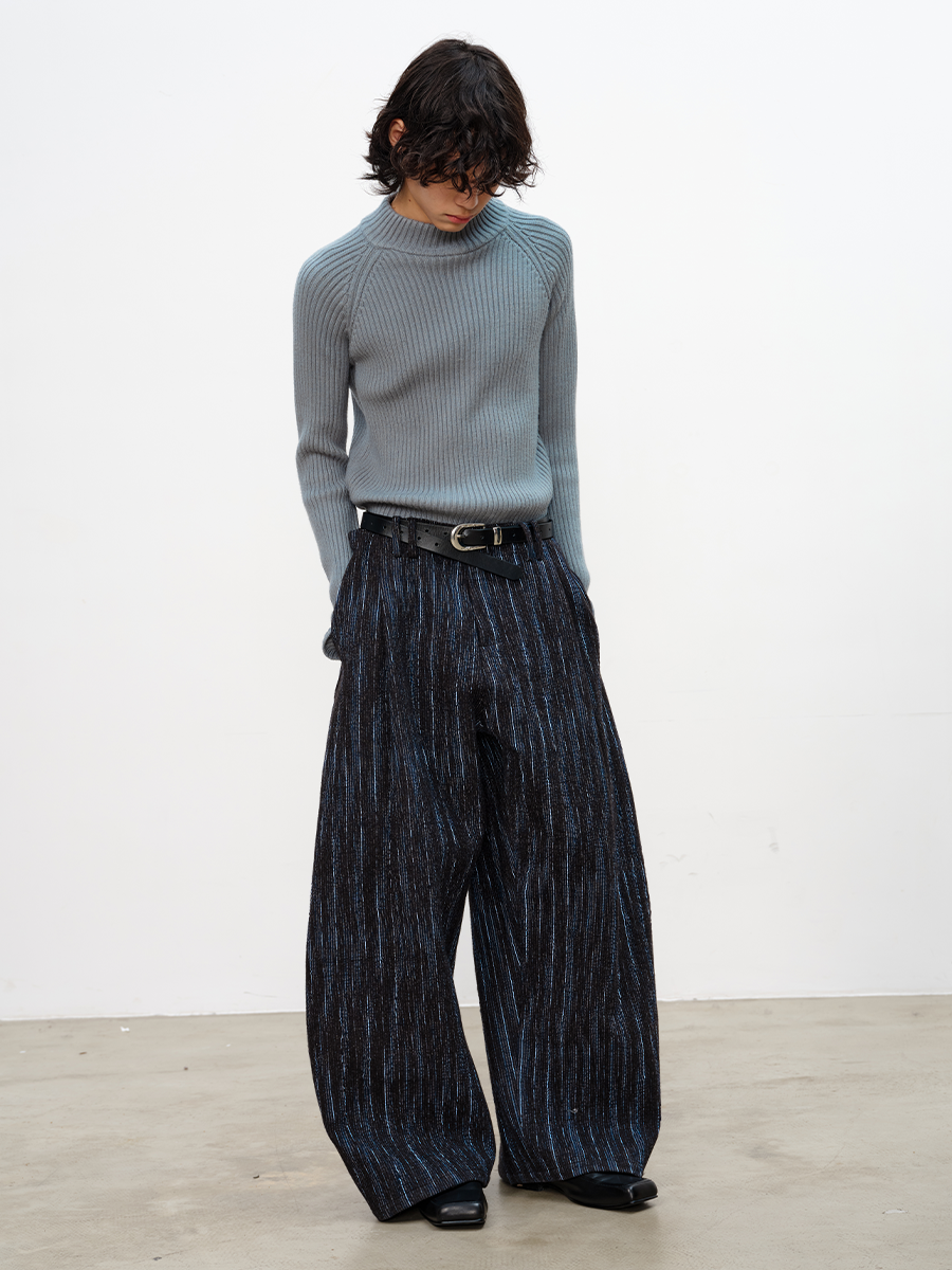 HEAVY JACQUARD WIDE TROUSERS