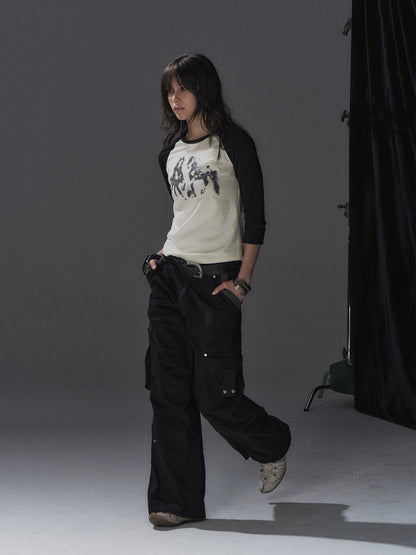 PONY SHADOW RAGLAN SLIM TEE