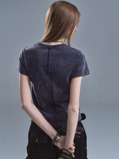 FADED BASS PRINT SPLIT TEE