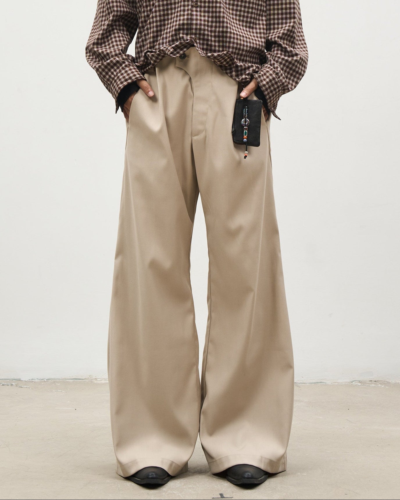 ASYMMETRIC PLACKET A-LINE SLACKS