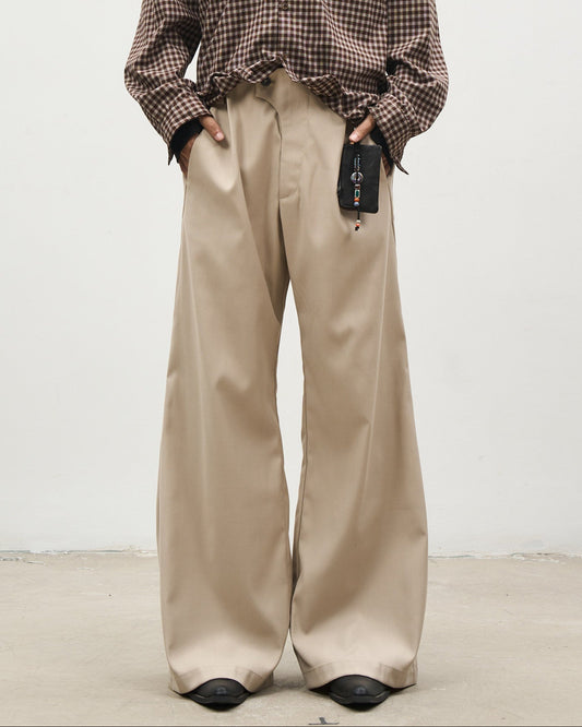 ASYMMETRIC PLACKET A-LINE SLACKS