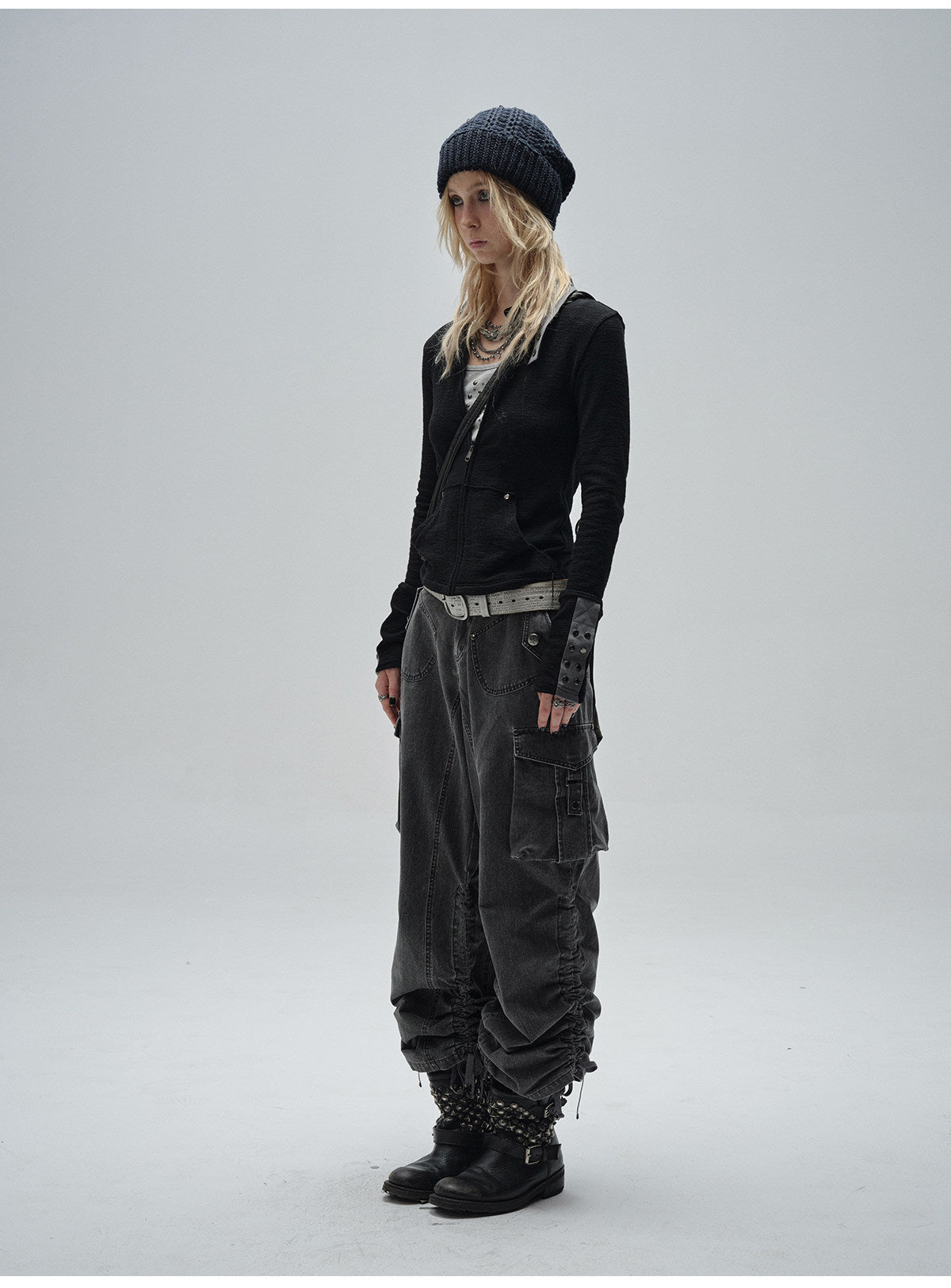 DRAWSTRING PLEATED WIDE LEG CARGOS