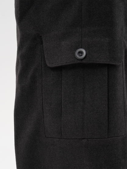 ROCK GREY VANISHING POCKET A-LINE LONG PANTS